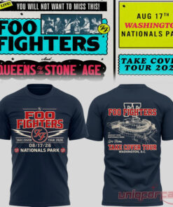 Foo Fighters Take Cover Tour 2026 Washington DC Nationals Park T-Shirt