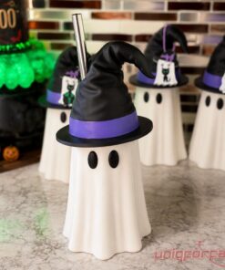 Halloween Ghost Witch Hat Tumbler Straw Cup