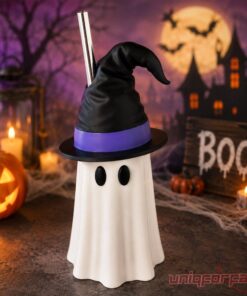 Halloween Ghost Witch Hat Tumbler Straw Cup
