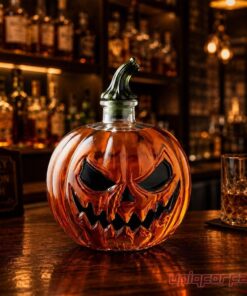 Halloween Jack O’ Lantern Whiskey Bottle Pumpkin Decanter