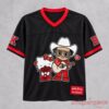 Hello Kitty x Bruno Mars Romantic Tour Black V-Neck Jersey front flat lay view on grey background