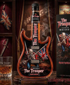 Iron Maidens The Trooper Guitar Shape 2026 Whiskey Bottle