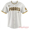 Jason Aldean Double Down Tour Petco Park Baseball Jersey in white pinstripe with Padres front chest text and signature