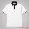 Justin Bieber Oakley Icon Golf White Black Short-Sleeve Polo Shirt with black contrast collar and small chest logo