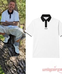 Justin Bieber Oakley Icon Golf White Black Short-Sleeve Polo Shirt