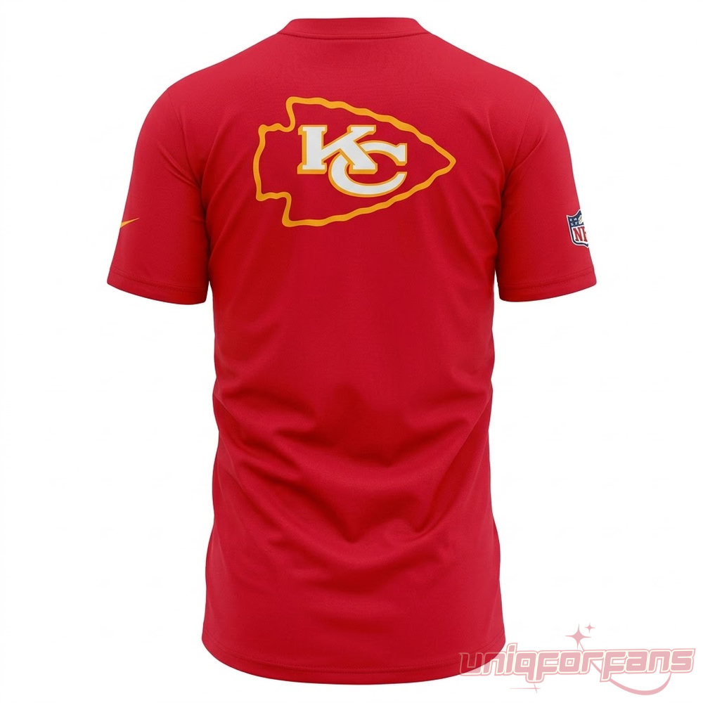 Kansas City Chiefs Red Shirt 2026 How 'Bout Those Quote back displaying yellow outlined Chiefs arrowhead logo