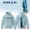 Karol G No Me Arrepiento Light Blue Hoodie featuring glitter 