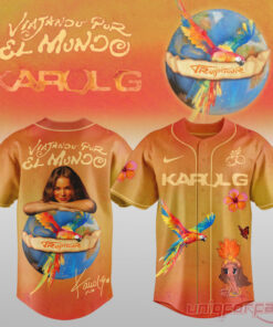 Karol G Viajando Por El Mundo Tropitour Baseball Jersey Karol G Viajando Por El Mundo Tropitour Baseball Jersey