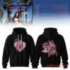 Kylie Cantrall Valley Girl Problems 2026 Tour Rhinestone Hoodie in black with heart-framed portrait front graphic and full-length back portrait
