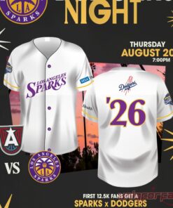 LA Sparks x Los Angeles Dodgers Night Cobranded Baseball Jersey