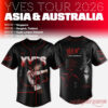 LOONA Yves 2026 Asia & Australia Tour Album Artwork Baseball Jersey in black with red trim and front portrait graphic