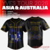 LOONA Yves 2026 Asia & Australia Tour Album Artwork Baseball Jersey in black with yellow-gold piping and pixelated tour font