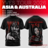 LOONA Yves 2026 Asia & Australia Tour White Cat T-Shirt in black with red