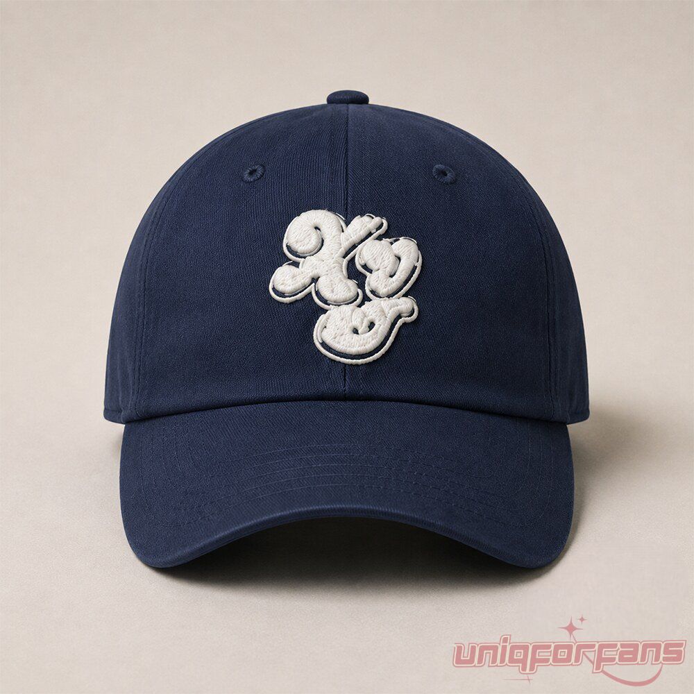 Lil Uzi Vert Navy Blue Puff Embroidered Baseball Cap classic 6-panel strapback dad hat isolated shot