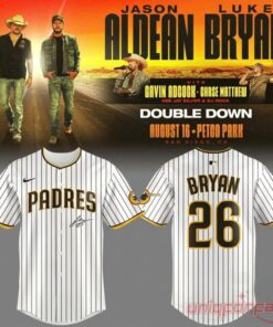 Luke Bryan Double Down Tour San Diego Baseball Jersey Luke Bryan Double Down Tour San Diego Baseball Jersey