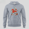 Miami Hurricanes Basketball Sebastian Ibis Illustration 2026 Hoodie front view in heather gray with mascot artwork
