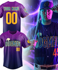 Michigan Dogmen Custom Purple Pinstripe Jersey