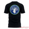 Minnesota Timberwolves x Spider-Man Special Photo Shirt, black graphic t-shirt with team logo on the back