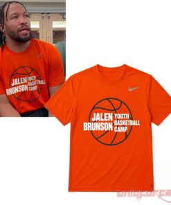 NY Knicks Jalen Brunson Youth Basketball Camp Orange Shirt