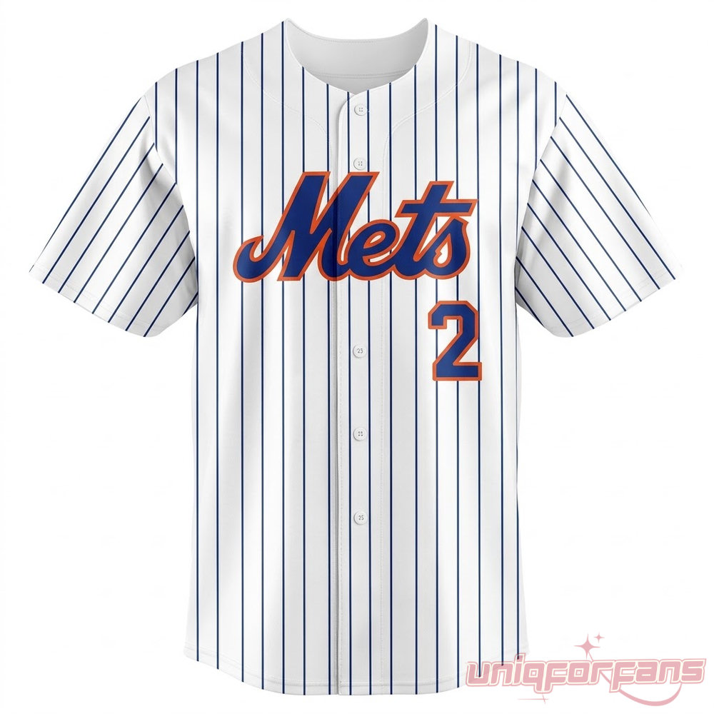 NY Mets IVE Gaeul #2 Pinstripe Baseball Jersey NY Mets IVE Gaeul #2 Pinstripe Baseball Jersey