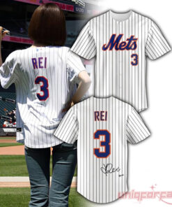 NY Mets x IVE Rei #3 2026 Pinstripe Baseball Jersey NY Mets x IVE Rei #3 2026 Pinstripe Baseball Jersey