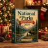 National Parks Advent Calendar 2026 Acrylic Ornaments Set box packaging featuring moose landscape design