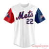New York Mets Dominican Republic Heritage Night Jersey 2026 Soto #22 front in white with red and blue sleeves