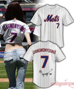 New York Mets x IVE Wonyoung #7 2026 Pinstripe Baseball Jersey New York Mets x IVE Wonyoung #7 2026 Pinstripe Baseball Jersey