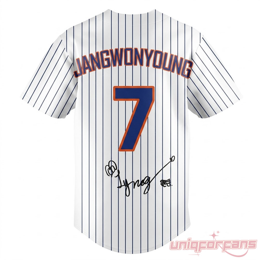 New York Mets x IVE Wonyoung #7 2026 Pinstripe Baseball Jersey New York Mets x IVE Wonyoung #7 2026 Pinstripe Baseball Jersey