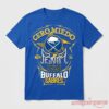 Penta El Zero M Buffalo Sabres Cero Miedo Blue T-Shirt flat lay displaying front crossover graphic