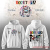 Rosetopia The Rose Tour 2026 Live Session Hoodie in white with colorful band illustration print on the back