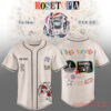 Rosetopia The Rose World Tour 2026 Live Session Baseball Jersey in cream with handwritten song titles and album graphic