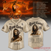 Ryan Castro The Last Dance USA Tour 2026 Baseball Jersey in beige featuring dark trim, portrait graphic, and tour list