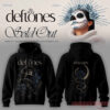 Dia De Los Deftones pullover hoodie in black with surrealist face, snake artwork, and crescent moon back print