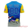 South Bend Cubs x SpongeBob SquarePants Custom T-Shirt back displaying customizable name and number fields