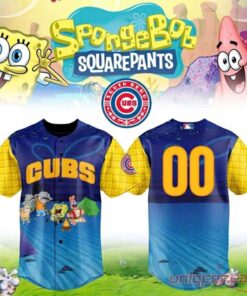 South Bend Cubs x SpongeBob SquarePants Theme Night Button-Up Customized Baseball Jersey South Bend Cubs x SpongeBob SquarePants Theme Night Button-Up Customized Baseball Jersey