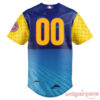 South Bend Cubs x SpongeBob SquarePants custom baseball jersey back featuring yellow player numbers on an ocean backdrop