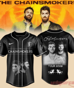 The Chainsmokers Concert 2026 Black Button-Up Baseball Jersey The Chainsmokers Concert 2026 Black Button-Up Baseball Jersey
