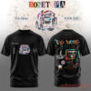 The Rose Rosetopia World Tour 2026 Cosmic Story T-Shirt in black with colorful tracklist artwork on the back