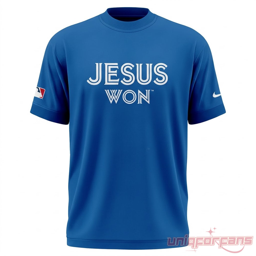 Toronto Blue Jays x JESUS WON 2026 Special Blue Shirt Toronto Blue Jays x JESUS WON 2026 Special Blue Shirt