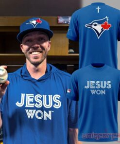 Toronto Blue Jays x JESUS WON 2026 Special Blue Shirt Toronto Blue Jays x JESUS WON 2026 Special Blue Shirt
