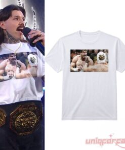 WWE Dominik Mysterio Eddie Guerrero Ladder Match Photo White T-Shirt WWE Dominik Mysterio Eddie Guerrero Ladder Match Photo White T-Shirt