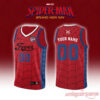 Womens Basketball x Spider-Man Custom Web Jersey 2026 Indiana Fever edition in red and blue with customizable back