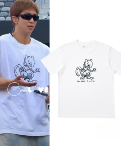 BTS RM Namjoon Pokémon Mewtwo Pixel Graphic Shirt