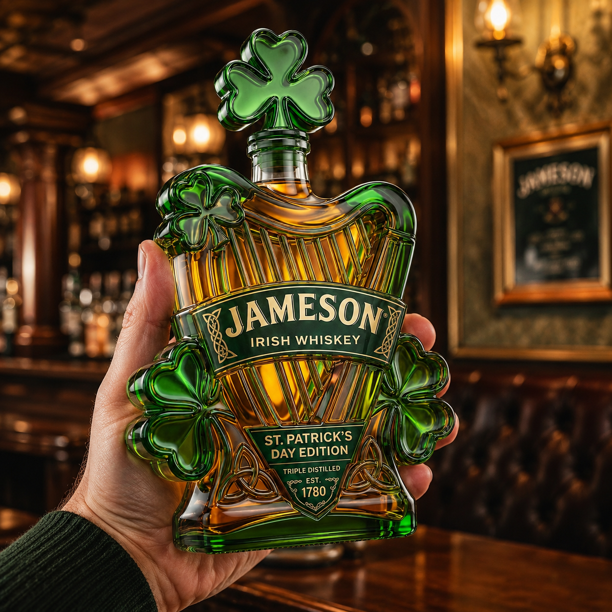 St. Patrick Day Jameson Limited Edition Celtic Harp Irish Whiskey Bottle St. Patrick Day Jameson Limited Edition Celtic Harp Irish Whiskey Bottle