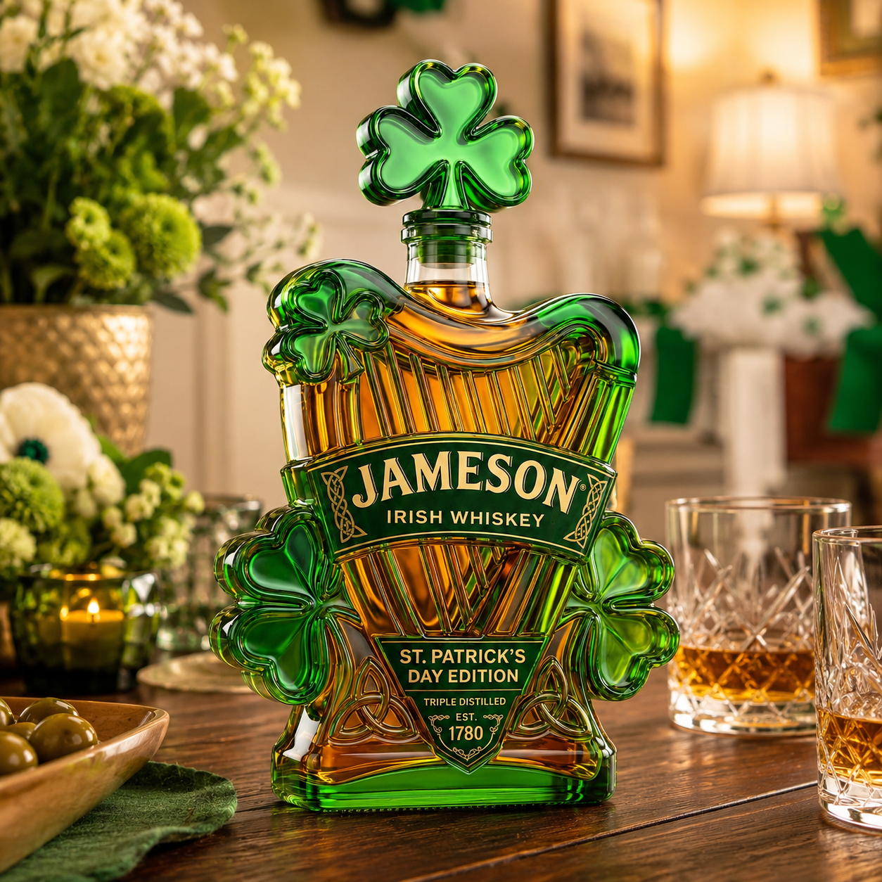 St. Patrick Day Jameson Limited Edition Celtic Harp Irish Whiskey Bottle St. Patrick Day Jameson Limited Edition Celtic Harp Irish Whiskey Bottle